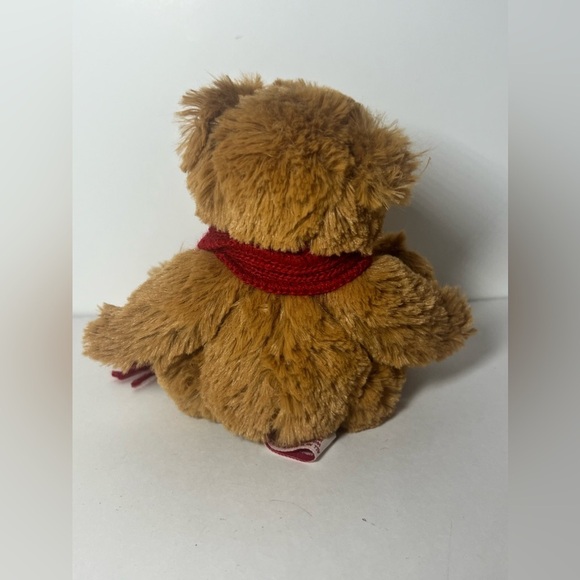 Bath & Body Works BBW Plush 5 1/2” Tan Brown Bear Red Scarf Stuffed Animal - Picture 6 of 13